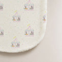 Merry-Go-Round bamboo baby burp cloth — absorbent sherpa backing