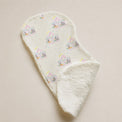 Merry-Go-Round bamboo baby burp cloth — soft bamboo cotton flatlay