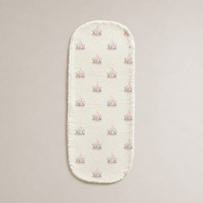 Merry-Go-Round bamboo baby burp cloth — folded