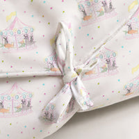 Merry-Go-Round bamboo baby changing mat — print detail