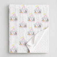 Merry-Go-Round bamboo baby quilt — merry-go-round print, soft bamboo cotton