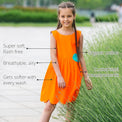 Playful Peekaboo Girls' Dress (Aqua Magic Print) features