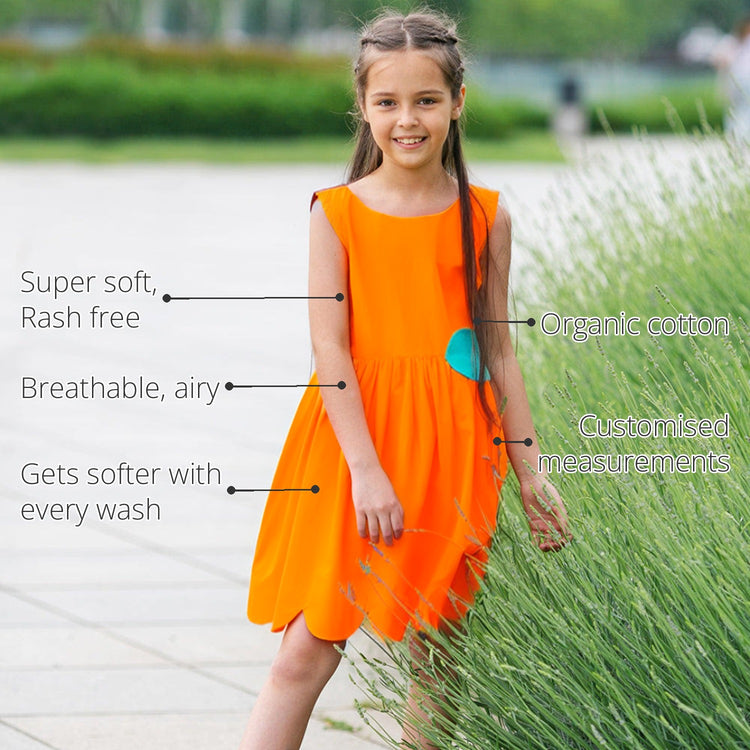 Playful Peekaboo Girls' Dress (Aqua Magic Print) features