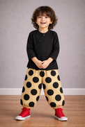 Boy wearing Anaario Midnight Dot Wrap Co-ord Set
