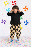 Boy wearing Anaario Midnight Dot Wrap Co-ord Set