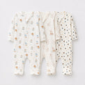 Mini Elephant bamboo baby sleepsuit combo — coordinating full-sleeve two-way zip romper onesies
