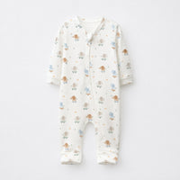 Mini Elephant bamboo cotton baby sleepsuit — two-way zip romper onesie