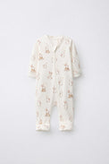 Mini Elephant bamboo cotton baby sleepsuit — full-sleeve baby sleepsuit, zip onesie