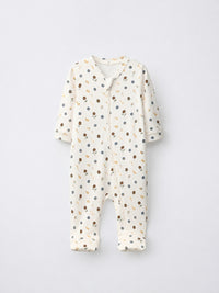 Mini Elephant bamboo cotton baby sleepsuit — two-way zip romper onesie