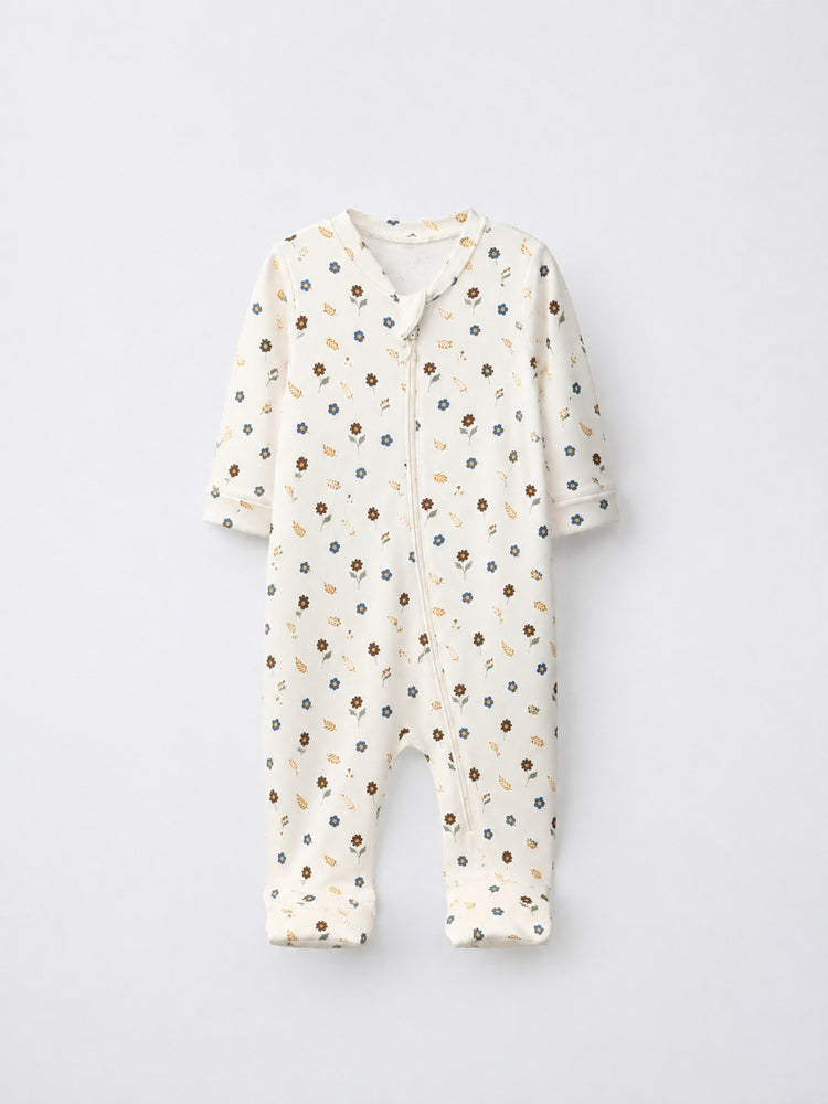 Mini Elephant bamboo cotton baby sleepsuit — two-way zip romper onesie