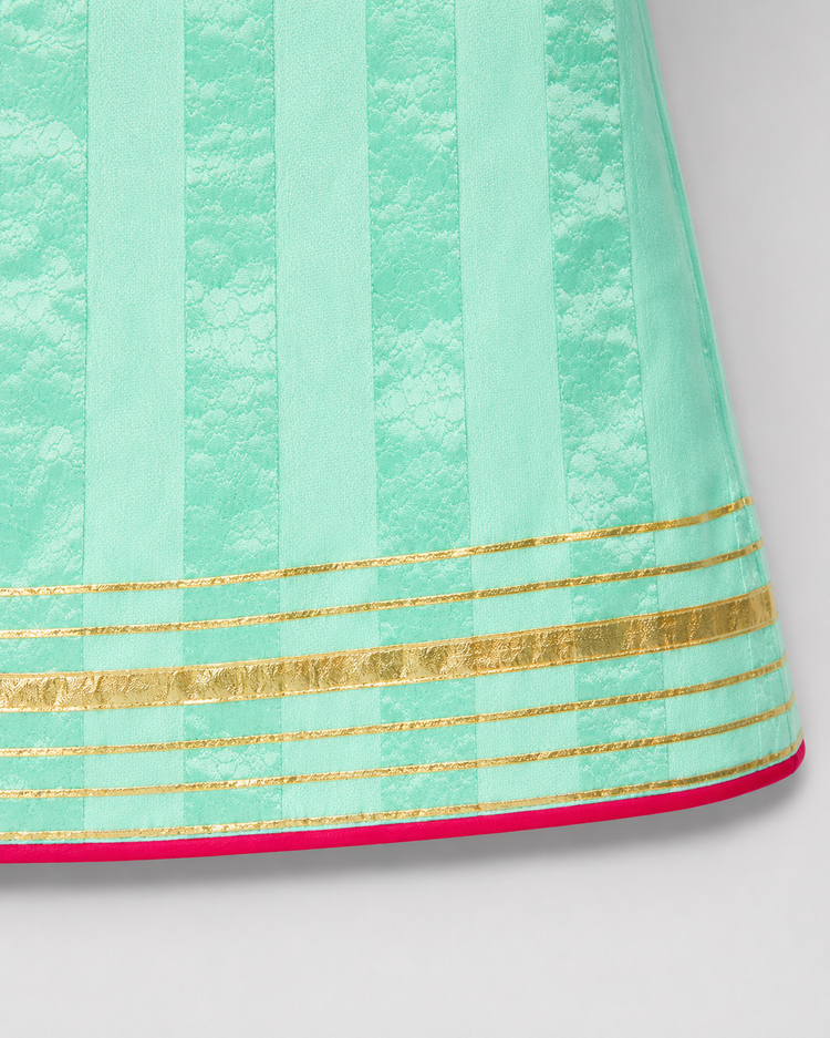 Indian Mint Bird Lehenga Set - Anaario - Image 7