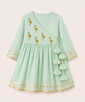 Indian Mint Green Flamingo Angrakha Set - Anaario - Image 4