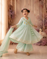 Indian Mint Green Flamingo Angrakha Set - Anaario - Image 9