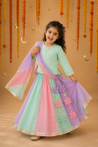 Indian Mint Lilac Pink Lehenga Set - Anaario - Image 10