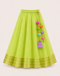 Indian Mint Peplum Lehenga Set - Anaario - Image 4