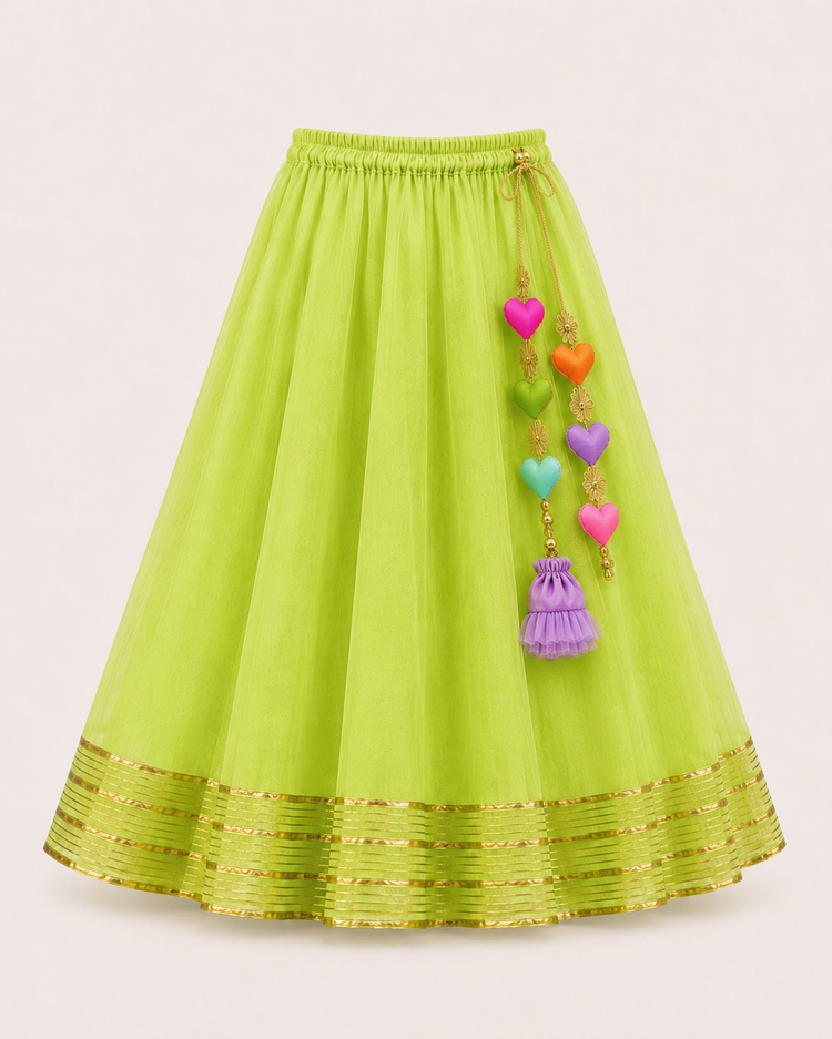 Indian Mint Peplum Lehenga Set - Anaario - Image 4