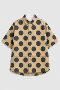 Boy wearing Anaario Mocha Dot Oversized Shirt Set
