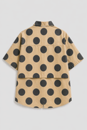 Boy wearing Anaario Mocha Dot Oversized Shirt Set