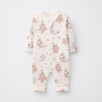 Moon & Teddy bamboo cotton baby sleepsuit — two-way zip romper onesie