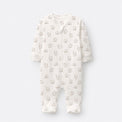 Moon & Teddy bamboo cotton baby sleepsuit — full-sleeve baby sleepsuit, zip onesie