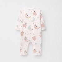 Moon & Teddy bamboo cotton baby sleepsuit — footed zip-front sleepsuit, onesie romper