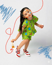 Girl wearing Anaario Multi-Coloured Fish Co-ord Set
