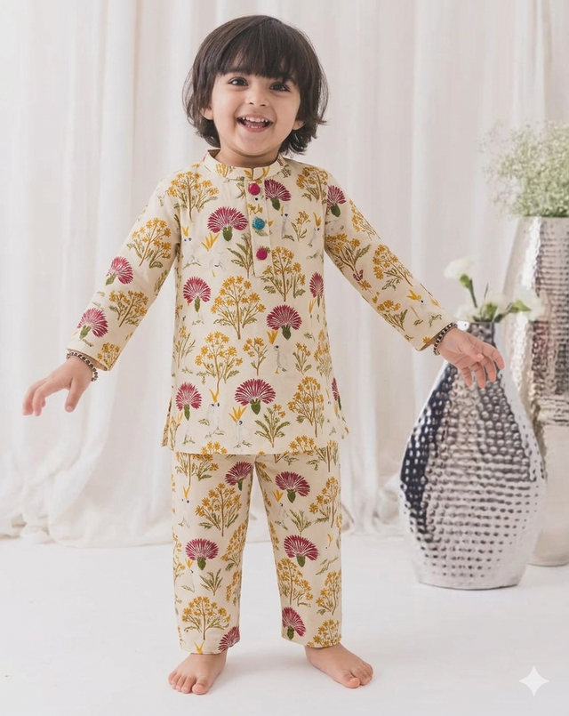 Girl wearing Anaario Multi-Coloured Floral Cotton Co-ord Set