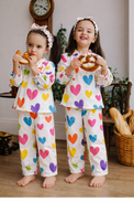 Girl wearing Anaario Multi-Coloured Heart Night Suit