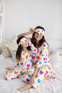 Girl wearing Anaario Multi-Coloured Heart Night Suit