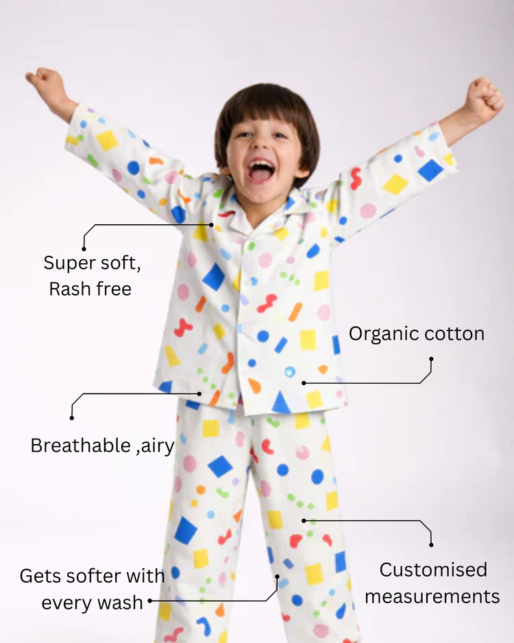 Boy wearing Anaario Multi-Coloured Night Suit