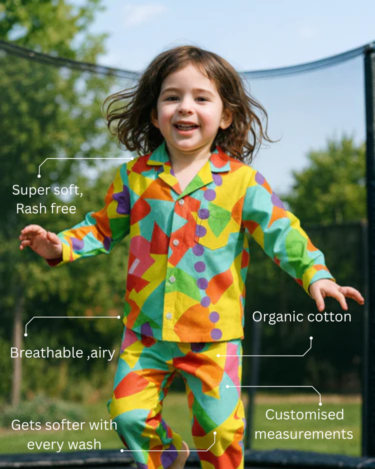 Girl wearing Anaario Multi-Coloured Night Suit