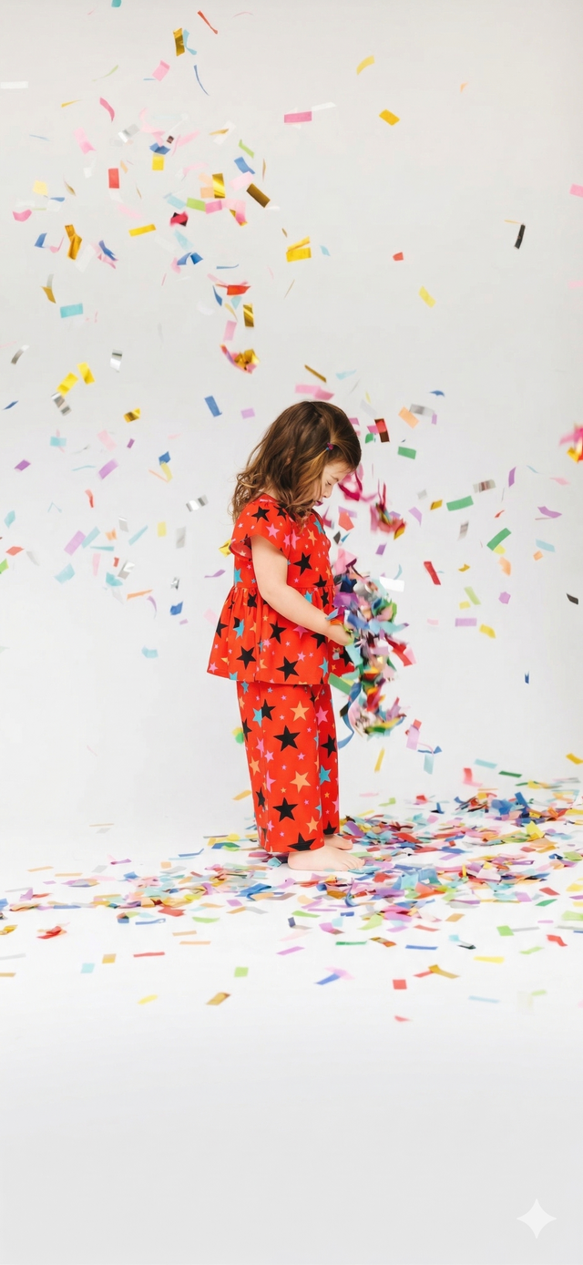 Girl wearing Anaario Multi-Coloured Stars Co-ord Set