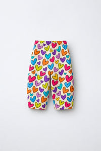 Multi Hearts Hooded Barrel Pant Set flat lay by Anaario
