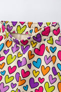 Multi Hearts Hooded Barrel Pant Set flat lay by Anaario