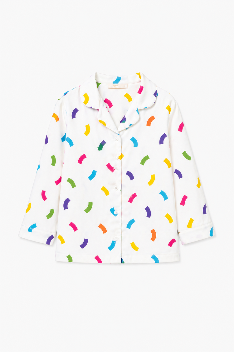 Boy wearing Anaario Multicolored Wriggly Beans Night Suit