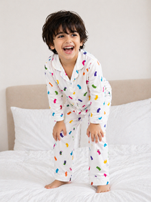 Multicolored wriggly beans Night Suit