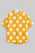 Boy wearing Anaario Mustard Dot Oversized Shirt