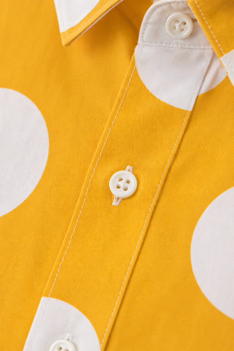 Boy wearing Anaario Mustard Dot Oversized Shirt