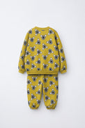 Mustard Koala Jogger Set flat lay by Anaario