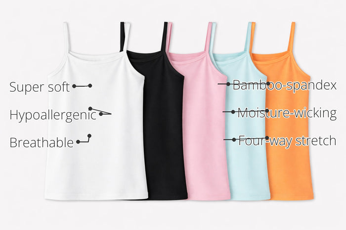Girls Multi-Coloured Sleeveless Bamboo Vest (Pack of 5) features
