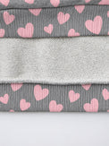 Pink & Grey Hearts Hooded Jogger Set flat lay by Anaario