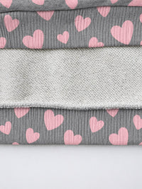 Pink & Grey Hearts Hooded Jogger Set flat lay by Anaario