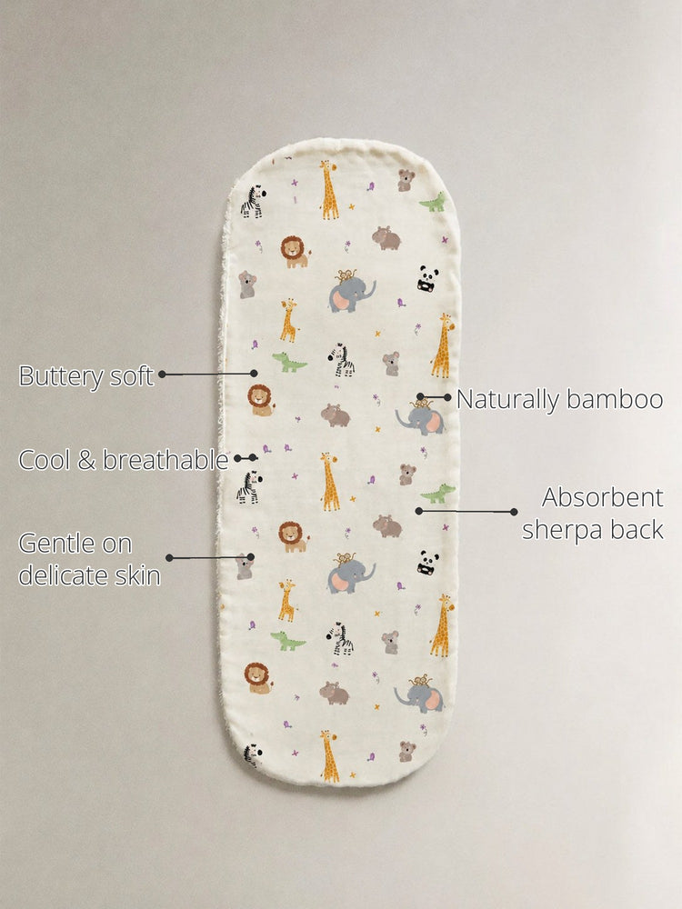 Jungle Bamboo Baby Burp Cloth features
