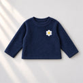 Navy Blue Flower Fleece Set top by Anaario