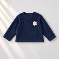Navy Blue Flower Fleece Set top by Anaario