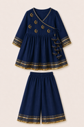 Indian Navy Blue Moon-Star Angrakha Set - Anaario - Image 3