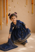 Indian Navy Blue Moon-Star Angrakha Set - Anaario - Image 8