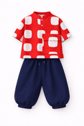 Boy wearing Anaario Red Rhythm Pocket Co-ord Set