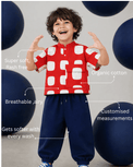 Boy wearing Anaario Red Rhythm Pocket Co-ord Set