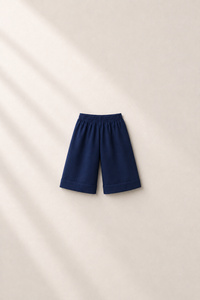 Baby wearing Anaario Navy Palm-Motif Baby Kurta Set, navy kurta with palm-tree motif, newborn to 24 months